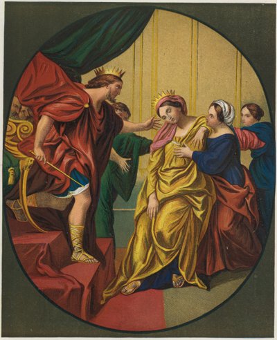 Ester llevada ante el rey Asuero de Domenichino