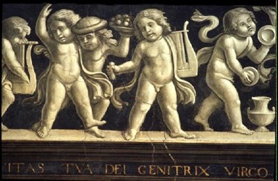 Friso de Querubines, del Nacimiento de la Virgen (detalle) de Domenico Ghirlandaio