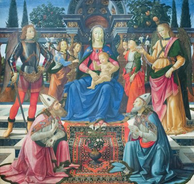 La Virgen y el Niño con los arcángeles y los santos obispos Justo y Zenobio de Domenico (1449 94) Ghirlandaio