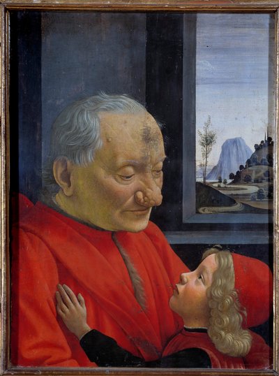 Retrato de un anciano y un joven de Domenico Ghirlandaio
