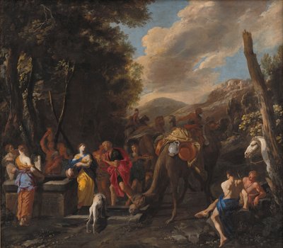 Rebeca y Eliezer en el pozo de Domenico Gargiulo