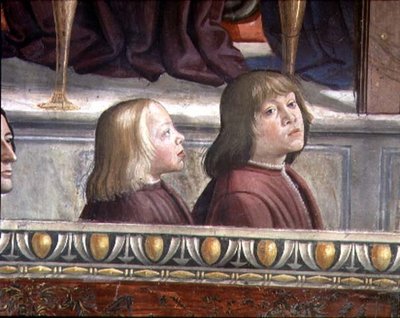 Pared Central del Ciclo de la Vida de San Francisco, c.1483 (detalle) de Domenico Ghirlandaio