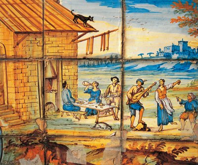 (detalle) decoración de mayólica del Claustro de las Clarisas Pobres de Domenico Antonio Vaccaro