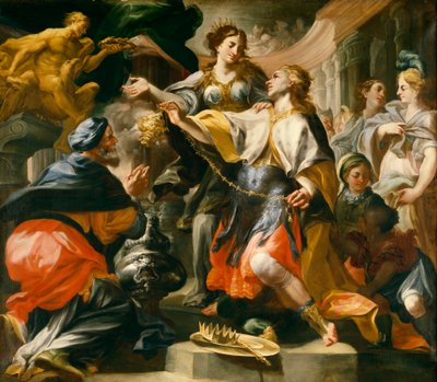Salomón adorando a los dioses paganos, c.1695-1700 de Domenico Antonio Vaccaro