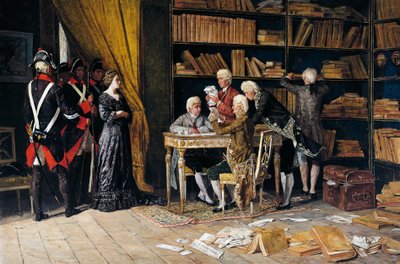 Buscando la casa de Eleonora Pimentel, pintura de Domenico Battaglia (1842-1921), óleo sobre lienzo de Domenico Battaglia