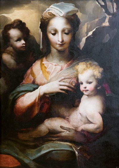 La Virgen con el Niño y un joven San Juan Bautista de Domenico Beccafumi