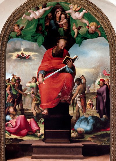 Representación de San Pablo en el trono de Domenico Beccafumi