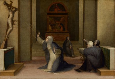 Santa Catalina de Siena Recibiendo los Estigmas de Domenico Beccafumi