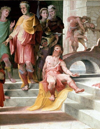 El sacrificio de Seleucos de Locres (detalle) de Domenico Beccafumi