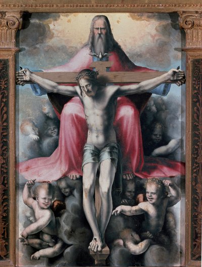 Tríptico de la Trinidad (detalle del panel central) de Domenico Beccafumi