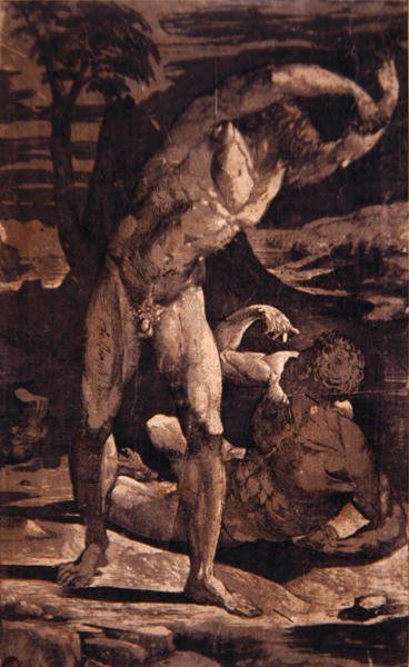 Dos desnudos masculinos en un paisaje, c.1540-80 de Domenico Beccafumi