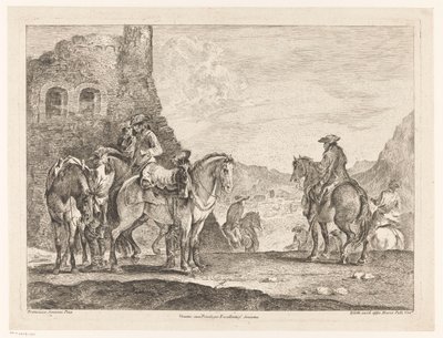 Jinetes en una ruina de Domenico Bernardo Zilotti