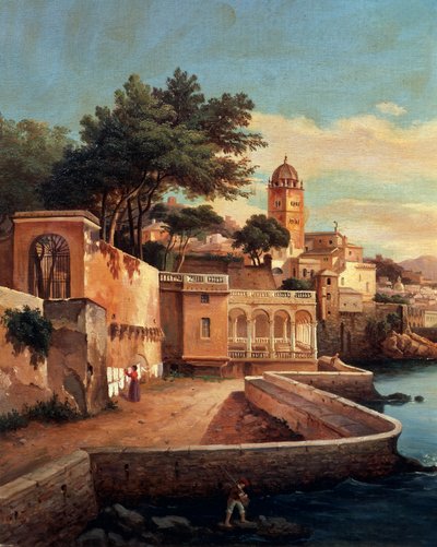 Vista de Génova desde los jardines del Palacio Doria Pamphilj, por Pasquale Domenico Cambiaso (1811-1894), Italia de Domenico Cambiaso
