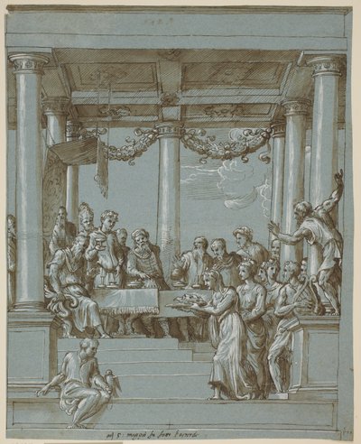 El banquete de Herodes de Domenico Campagnola
