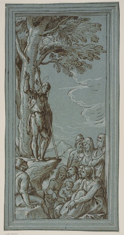 Juan el Bautista predicando en el desierto de Domenico Campagnola