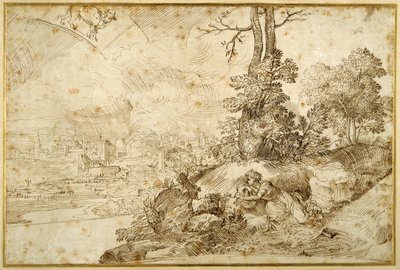 Paisaje con astrología de Domenico Campagnola