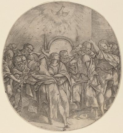El descenso del Espíritu Santo de Domenico Campagnola