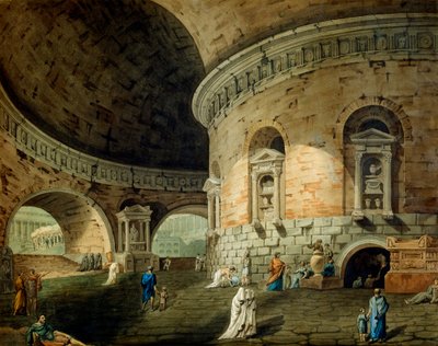 Diseño de escenario para una obra de teatro, principios del siglo XIX de Domenico Corsini