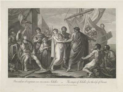 Aquiles abuchea sobre het verlies van Briseïs La ira de Aquiles por la pérdida de Briseida (título sobre objeto) de Domenico Cunego