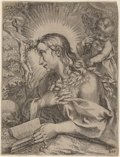 La Magdalena penitente de Domenico Falcini after Francesco Villamena after Francesco Vanni