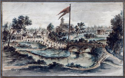 Vista del parque de Pavlovsk desde el hospital Santa María Magdalena de Domenico Felice Lamoni