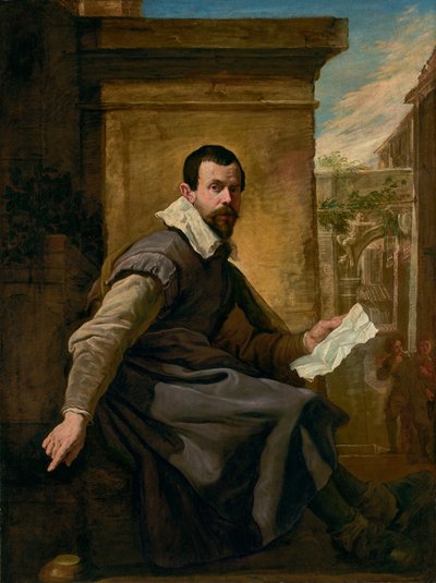 Retrato de un hombre con una partitura de Domenico Fetti