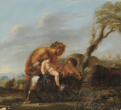 Sátiro con dos querubines de Domenico Fetti