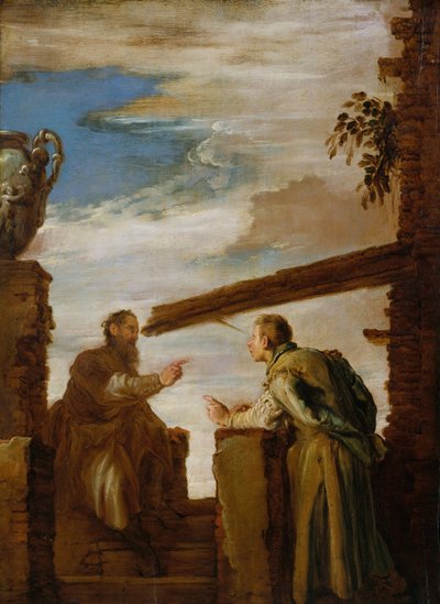 La parábola de la paja y la viga, ca. 1619 de Domenico Fetti or Feti