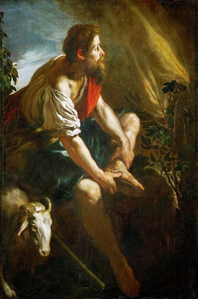 Barroco: Moisés ante la zarza ardiente por Fetti, Domenico (1588/90-1623), c.1616-1617 de Domenico Fetti or Feti