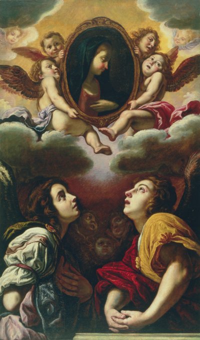 Ángeles volando y adorando, 1613-4 de Domenico Fetti or Feti