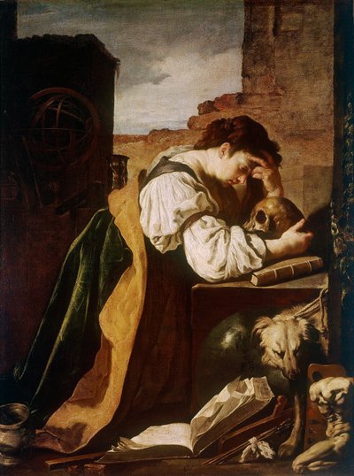 Melancolía. Pintura (Vanitas) de Domenico Fetti (1589-1624) de Domenico Fetti or Feti