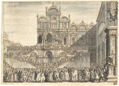 Campo San Zanipolo Decorado para la Visita de Pío VI de Domenico Fossati