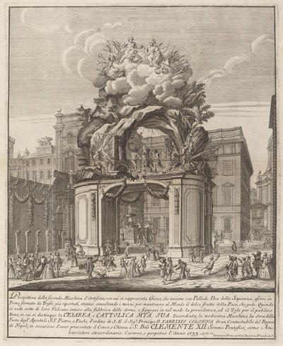 Júpiter y Minerva y la Forja de Vulcano, para el Festival de la "Chinea" de Domenico Franceschini probably after Nicola Michetti