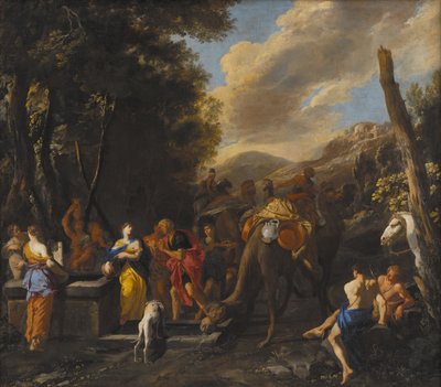 Rebeca y Eliezer en el pozo de Domenico Gargiulo