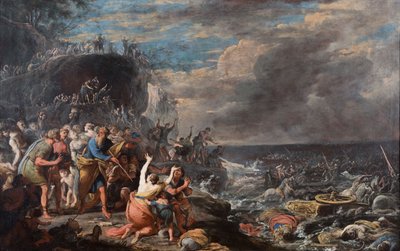 El cruce del Mar Rojo por los israelitas, mediados del siglo XVII de Domenico Gargiulo