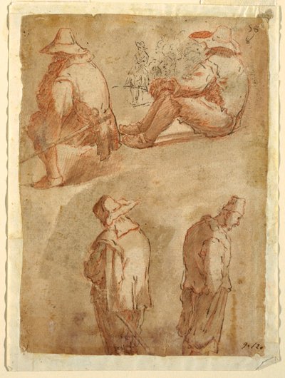 Estudios figurativos de cinco hombres de Domenico Gargiulo, called Micco Spadaro