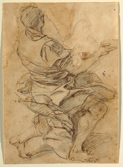 Hombre arrodillado de Domenico Gargiulo, called Micco Spadaro