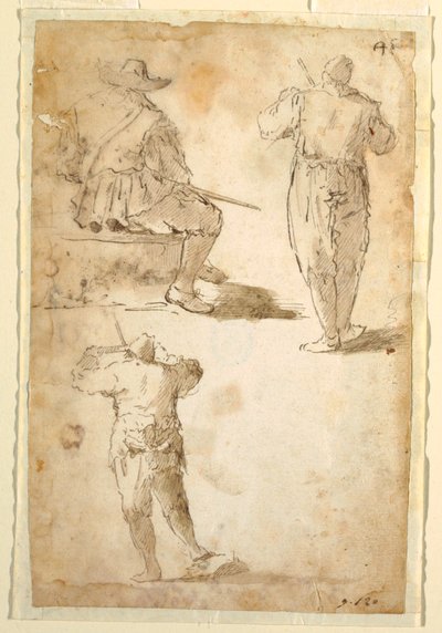 Tres hombres de Domenico Gargiulo, called Micco Spadaro