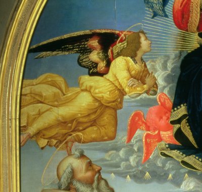 Cristo en Gloria con San Benito, San Romualdo, Santa Attinia, Santa Grecinia y el donante, abad Buonvicini (detalle) de Domenico Ghirlandaio
