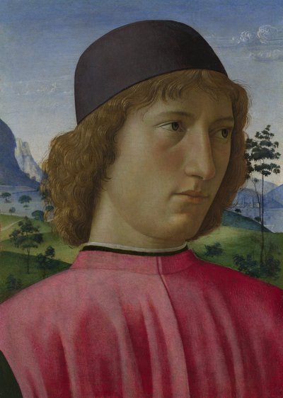 Retrato de un Joven en Rojo, ca 1485 de Domenico Ghirlandaio