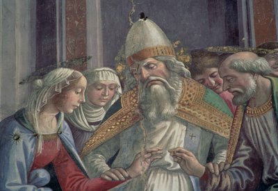 Recibiendo el anillo, del Matrimonio de la Virgen de Domenico Ghirlandaio