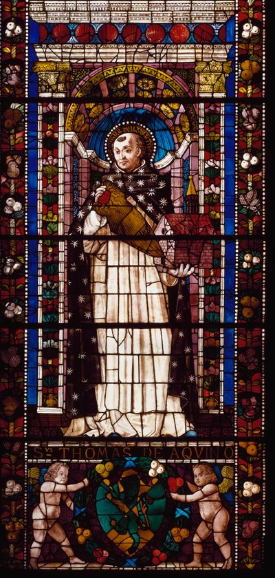 Representación de Santo Tomás de Aquino (Vidriera) de Domenico Ghirlandaio