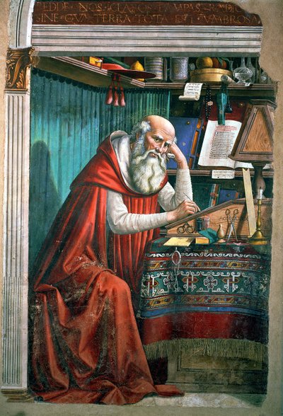 San Jerónimo en su estudio (detalle) de Domenico Ghirlandaio