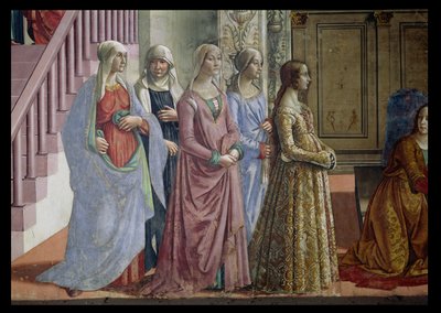 El Nacimiento de la Virgen (detalle de las mujeres) de Domenico Ghirlandaio