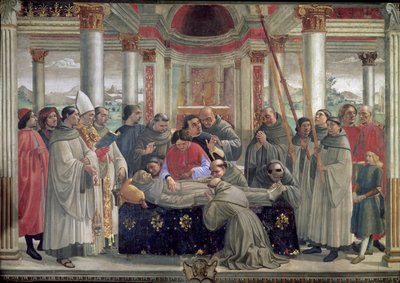 La muerte de San Francisco, escena de un ciclo de la vida de San Francisco de Asís, 1486 de Domenico Ghirlandaio