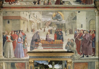 El milagro del niño resucitado, escena de un ciclo de la Vida de San Francisco de Asís (detalle) de Domenico Ghirlandaio