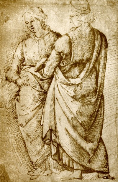 Dos estudios de vestimenta de Domenico Ghirlandaio