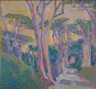 Bosque de pinos en Portofino, c.1920 de Domenico Guerello