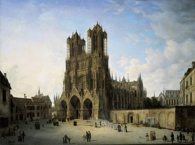 El Ala Suroeste de la Catedral en Reims, 1826 de Domenico II Quaglio