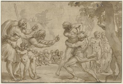 Hércules en Antaeus de Domenico I Piola